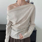 Off -shoulder drape knit