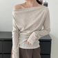 Off -shoulder drape knit