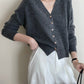 V neck knit soft cardigan