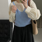 Soft sleeve simple blouse