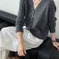 V neck knit soft cardigan