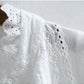 白いシャツ 刺繍 レース 長袖 ブラウス コットン カジュアル かわいい 大きいサイズ ストレッチ