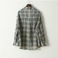 XIAOMI＆YINUO コットン チェックシャツ レディース 長袖 薄手 軽い ルーズフィット BIGシャツ ゆったり